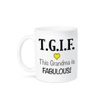 3dRose Tgif this Grandma is Fabulous, Yellow Mug, Ceramic, 11.43 x 8.45 x 12.7 cm