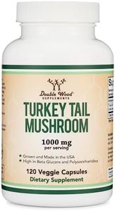 Turkey Tail Mushroom Supplement (120 Capsules - 2 Month Supply) (Coriolus Versicolor) Comprehensive Immune System Support, Organic, Non-GMO, Gluten Free, Made in The USA by Double Wood Supplements