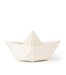 Oli & Carol - Natural Rubber Bath Toy, Origami Boat, White, 11 cm