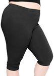 Stretch Is Comfort Women's Cotton Plus Size Leggings Black 4X