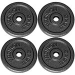 PROIRON Cast Iron Weight Plates 1 Inch Barbell Plates 1.25kg, 2.5kg, 5kg, 10kg Discs in Pair for Lifting and Strength Training, Weights Plates Set for 1’’ Bar (2.5kg x 4)