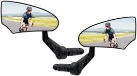 Homieway 2PCS Bike Mirror for Handlebar Mount, HD Glass Bicycle Mirrors, Adjustable Bar End Rear View Mirror, Scratch Resistant Bike Mirror for E-bike, City Bikes (Left&Right 0.59-0.78")