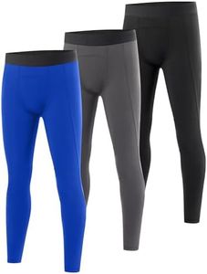 EoBeKee Boys Compression Leggings, Youth Athletic Basketball Base Layer Pants, Kids Quick Dry Tights for Sports Football