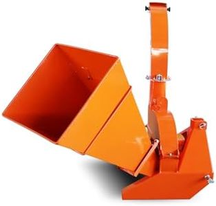 SinolinK 4-Inch PTO Wood Chipper, 3-Point Hitch Shredder for Compact Tractors Under 45HP, Heavy Duty Wood Crusher with PTO Shaft, Gravity Self-Feed Design