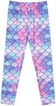 Girl Unicorn Leggings Kid Rainbow Print Legging Tights Trousers Slim Long Pants, Mermaid 798, 12-13 Years