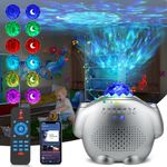 Star Projector, 4 in 1 LED Galaxy Night Light Projector with Moon & Star, Ocean Wave Projector with Bluetooth Speaker and Voice Control for Bedroom, Fun Gifts for 4-6-14 Years Old Girls & Boys