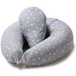 Niimo 2-in-1 Pregnancy Pillow & Nursing Pillow - PLUS Pregnancy Pillow Wedge, 100% Cotton Maternity Pillow Cover, Washable Breast Feeding Pillow Baby Feeding Pillow, Body Pillow Pregnancy Gifts