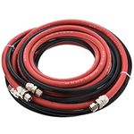 Master Pro Series - Professional 25 Foot Air and Fluid Hose Set for Paint Pressure Pot Tanks - Fluid Hose Assembly 1/4" IND, Air Hose Assembly 5/16" IND - Highest Grade Heavy Duty