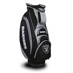 Team Golf NFL Oakland Raiders Victory Cart Bag, 10-Way Top with Integrated Dual Handle & External Putter Well, Cooler Pocket, Padded Strap, Umbrella Holder & Removable Rain Hood