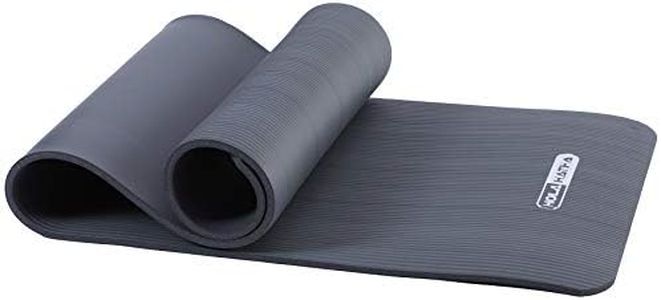 HolaHatha 72 Inch Tall x 24 Inch Wide High Density 0.5 Inch Thick Cushioned Non Slip Home Gym Exercise Yoga Mat Workout Equipment, Black