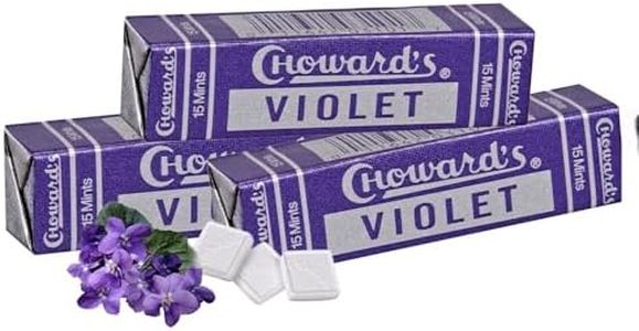 Choward's Violet Mints Candy | Bold Aromatic Flavor | Perfect for Snacks in Lunchboxes, Travel, Sharing, and Gifting | Nostalgic Vintage Candy | 3 Pack (15 Mints Per Package)