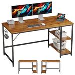 JOISCOPE Computer Desk, Latop Table for Home-Office, Study Table with Wooden Shelves, Industrial Table Made of Wood and Metal, 56 * 24 Inch (Vintage Oak Finish)