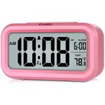 Alarm clock, digital clock, table clock for Students, watch timer for study, Home, Office, Bedroom, kitchen, loud desk alarm clocks for heavy sleepers with Automatic Sensor, Time, Date & Temperature