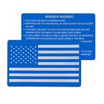 Metal Miranda Warning Card for U.S. Law Enforcement Officers (3 Pieces, Blue)