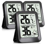 AyayaBoss 3-Pack Mini Room Thermometer Indoor Hygrometer Humidity Meter, Digital Temperature and Humidity Sensor Monitor for Home, House, Pets, Plants - Battery Included