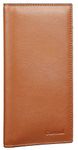CASMONAL Premium Leather Checkbook Cover for Men & Women Checkbook Holder Wallet RFID Blocking(Brown Up)