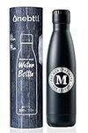 Black Personalized Water Bottle for