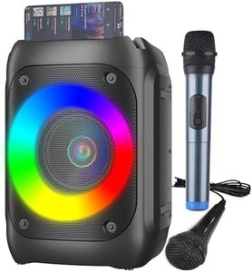 Ankuka Karaoke con 2 Microfoni Karaoke Professionale Completo con 1 Microfono Wireless & 1 Microfono con Cavo Cassa Karaoke Potatile PA Sistema e Luce LED, Supporta Bluetooth/TF/USB/AUX/FM/TWS