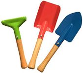 Firlar 3 Piece Mini Garden Tool Set, Including Small Rake Spade and Shovel Gardening Tools Bright Color Iron, Solid Wood, Potted Plant Tools for Gardening, Succulent Plants