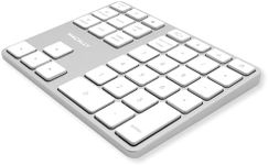 Macally Bluetooth Number Pad for Laptop - Rechargeable Wireless Numeric Keypad - Slim 35 Key Wireless Number Pad for Data Entry, 10 Key Numpad Compatible with Mac, MacBook, iPad, PC Desktop, Windows