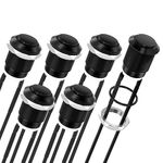 DaierTek 12mm Momentary Push Button Switch 12V Black Waterproof Pushbutton Switch 2 Pin Pre-Wired Normally Open for Automotive Car Marine Boat -6Pcs