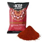 A Kilo of Spices | Cayenne Pepper Powder 1 KG | Hottest Pepper | All Purpose Seasoning | Ground Cayenne Chilli Powder | Taco Seasoning | Red Cayenne Spice | Premium Quality | Vegan Red Pepper