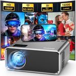 FUDONI Projector with WiFi and Bluetooth 4K Supported, Upgraded Outdoor Movie Projectors Native 1080P FHD 12000L, Video Proyector for Home Theater, Compatible w/HDMI/USB/iOS/Android/Windows/TV Stick