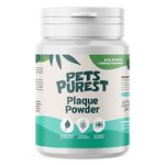 Pets Purest Plaque Off Powder - 185g Plaque Pro Tartar & Plaque Remover for Dogs, Cats & Pet. 100% Natural Bad Breath, Teeth & Gum Disease Oral Health Hygiene Dental Care Formula