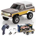 FMS 1/24 RC Crawler Officially Licensed Chevy K5 Blazer RC Car FCX24 RTR rc Pickup Truck SUV 4WD 2.4GHz Hobby RC Model 8km/h Mini Car RC Off-Road Remote Control Car (Brown)