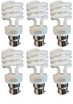 BC B22 CFL Full Spiral - Energy Saving Light Bulbs - 14W = 70 Watt - (Pack of 6) - 2700k Warm White Light Bulbs Large Bayonet [Energy Class A]