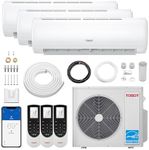 TOSOT 36,000BTU Tri 3 Zone Mini Split Air Conditioner with Heat Pump, 21 SEER2, 230V, Wifi-Enabled Ductless Inverter Split System with 16.4ft Copper Line Set, 12,000 + 12,000 + 12,000 BTU, Muse Series