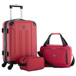 Travelers Club Chicago Hardside Expandable Spinner Luggages, Red, 3 Piece Set, Chicago Hardside Expandable Spinner Luggages