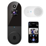 guggre 1080P Smart Video Doorbell Camera Wireless with Ring Chime, AI Human Detection, 2-Way Audio, Live View, 2.4G WiFi, Night Vision, Easy Mount Installation for Indoor Outdoor Surveillance