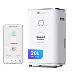 PureMate 20L Smart WiFi​ Dehumidifier ​for Home, Large 6.5L Tank or Continuous Drainage, Sleep Mode,​ Adjustable​ Humidity Sensor​, Laundry Drying​, 24H Timer​, Ideal for Damp​ & Condensation