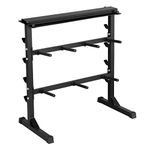 Yaheetech Dumbbell Rack Weight Rack 3 Tier Heavy Duty Dumbbell Rack Storage Stand Large Multi-layer Weight Plates Holder Weight Sets for Strength Training Workout 300KG Black