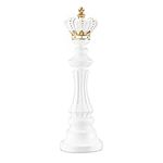 Navaris Chess Statue Decor Piece - 40.5cm (16") Tall Decorative Resin Sculpture - Large Game Figure Decoration Ornament for Home, Office, Study - White King