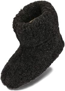 BeComfy Warm slippers for men and women made of sheep's wool, black, 38 EU