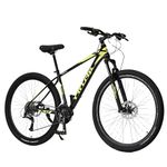 FitTrip Vyper RS 29T | Al Alloy 6061 Frame w/Smooth Weld Finish | 24 SPD Shimano Gearset | Logan Hydraulic Disk Brakes | 120MM Hydraulic Suspension | KMC Chain | (Black-Lime)