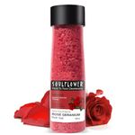 Soulflower Rose Geranium Bath Salt | Pain Relief, Body Pain, Relaxing Aroma, Moisturized Skin | Men & Women | Pure & Natural | Rose Oil, Geranium Essential Oil & Vitamin E, 500g (Pack of 1)