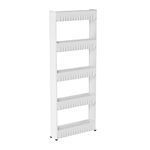 Lavish Home 82-5LSS Mobile Shelving Unit Organizer with 5 Large Baskets, Slim Slide Out Pantry Storage Rack for Narrow Spaces