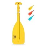 OCEANBROAD Telescoping Emergency Paddle 42'' Collapsible Paddles Aluminium Shaft for Kayaing Boating Canoeing River Tubing, Yellow, 1 Paddle