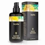 ORGANIC Jojoba Oil Vegan, Cold-Pressed + 100% Pure - 200ml Light-Protection Glass Bottle - Skin Care rich in Vitamin E for Soft Skin & Hair & Healthy Nails - Natural Cosmetics by Satin Naturel