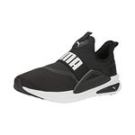 PUMA Men's Softride Enzo Evo Slip on Cross Trainer Sneaker, Black/White, 9