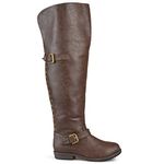 Brinley Co Women's Sugar Over The Knee Boot, Brown, 5 UK