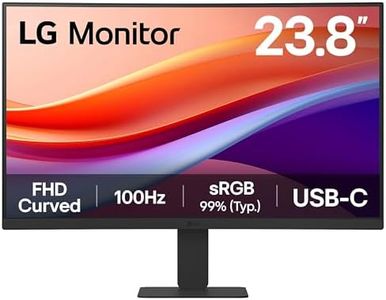 LG MONITOR 24U421A – Curved FHD 1080p VA 24 inch, 100Hz, 5ms, Computer desktop display, Flicker safe & Reader Mode, USB-C, HDMI, Matte Black