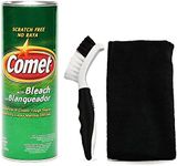 Comet Cleansing Powder with Panther Pack Cleaning Tool Set - Mini Scrub Brush and Microfiber Towel by Foxtrot