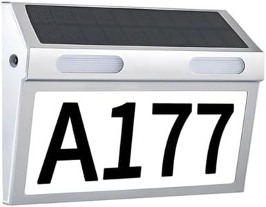 House Numbers for Outside, Solar House Number Solar Address Sign Stainless Steel Address Signs for Houses Waterproof 3-Color Lighting Address Plaque Illuminated Address Sign DIY for Home and Yard