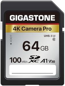 Gigastone 64GB SD Card V30 SDXC Memory Card High Speed 4K Ultra HD UHD Video Compatible with Canon Nikon Sony Pentax Kodak Olympus Panasonic Digital Camera