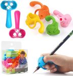 Pencil Grips for Kids Handwriting，Firesara Top Class and Two Sizes Aid Grip Trainer Posture Correction Finger Grip for Kids, Adults, Arthritis Designed for Righties or Lefties(4Standard+2Large)