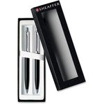 Sheaffer Sentinel, Black Resin Barrel, Chrome Cap, Nickel Plate Trim, Ballpoint & 0.7mm Pencil Set (E93211151)